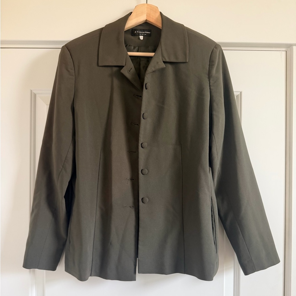 K T Collections Stylish Olive Green Jacket